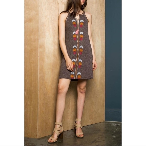 J036 Anthropologie THML Sleeveless Embroidered Dress - Picture 1 of 9